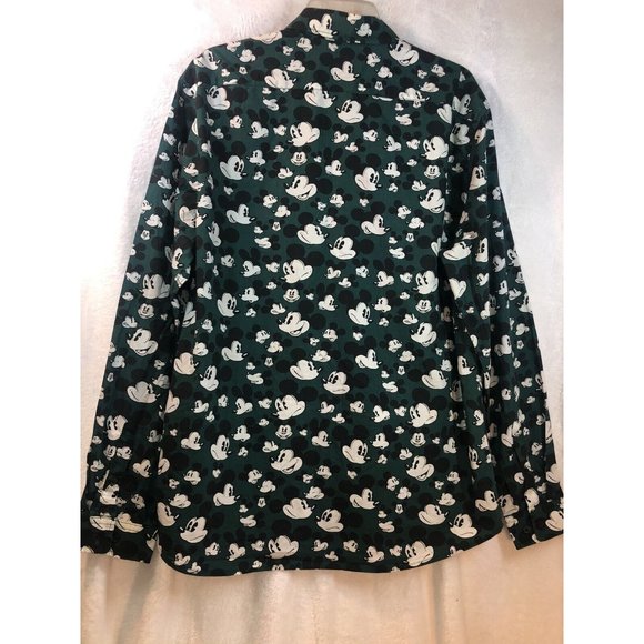 H&M Disney Men's Micky Mouse Button Up Resort Shirt Large Multicolor - Picture 6 of 10